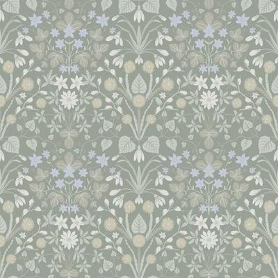 Dutch Wallcoverings Langenas - Varblommor Green - Groen