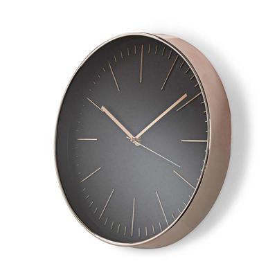 Nedis CLWA013PC30BK Ronde Wandklok Diameter 30 Cm Zwart & Roze-goud