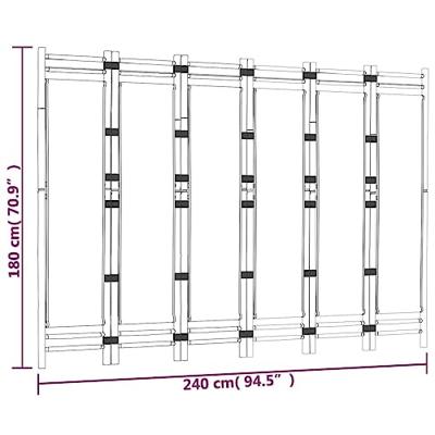 Kamerscherm 6-panelen inklapbaar 240 cm bamboe en canvas Kamerscherm 6-panelen inklapbaar 240 cm bamboe en canvas