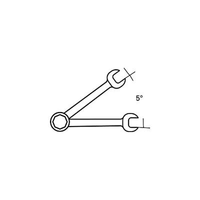 Promat/Tecwerk Steekringratelsleutel | sleutelwijdte 17 mm lengte 233 mm | recht - 4000821495