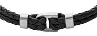 Fossil JF04202040 Armband Vintage staal-leder zwart-zilverkleurig - thumbnail