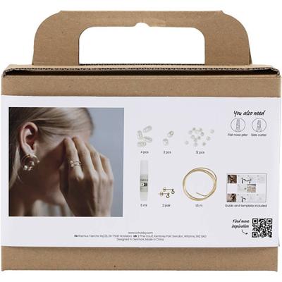 Creativ Company Mini hobbyset sieraden, oorbellen van metaaldraad, verguld, 1 doos
