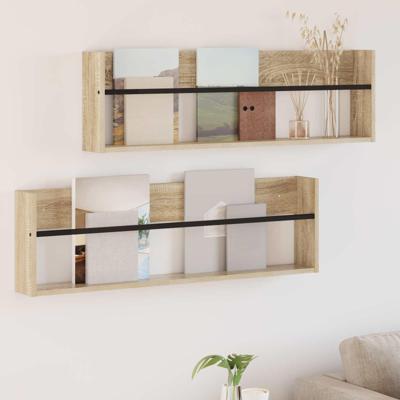 Tijdschrift Rek met plank 2 pcs Sonoma Eiken 100 x 12 x 30 cm Tijdschrift Rek met plank 2 pcs Sonoma Eiken 100 x 12 x 30 cm