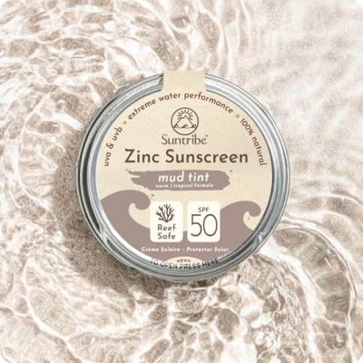 Suntribe Zonnebrandcrème - gezicht & sport - spf 30 - mud tint - 45 gr