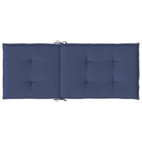 VidaXL Stoelkussens 4 st hoge rug stof marineblauw - thumbnail