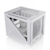 Thermaltake Divider 200 TG Snow Micro-tower PC-behuizing Wit 2 voorgeïnstalleerde ventilators, Zijvenster, Stoffilter - thumbnail
