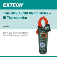 Extech Extech EX623A Stroomtang Digitaal IR-thermometer CAT III 600 V Weergave (counts): 6000 - thumbnail