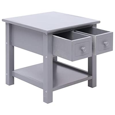 Bijzettafel 40x40x40 cm paulowniahout grijs