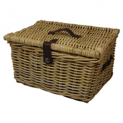 Pit-rieten koffer mand + deksel naturel