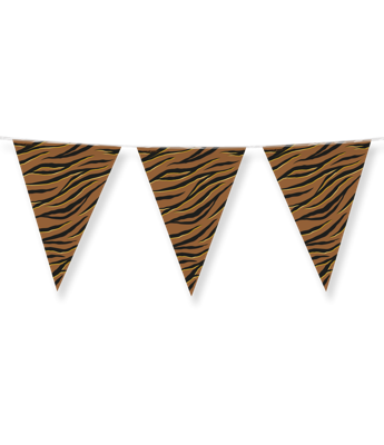 Party flags foil tiger safari