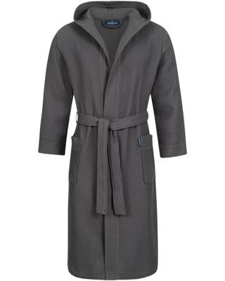 Morgenstern Morgenstern badjas Andrea wafelstof met Capuchon 120cm Antraciet M