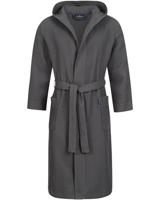 Morgenstern Morgenstern badjas Andrea wafelstof met Capuchon 120cm Antraciet M - thumbnail