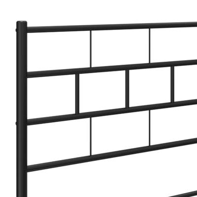 Bedframe met hoofdbord metaal zwart 140x200 cm
