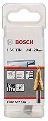 Bosch Accessoires Trappenboor HSS-TiN 4 20 mm, 8,0 mm, 70,5 mm 1st - 2608597526 - thumbnail