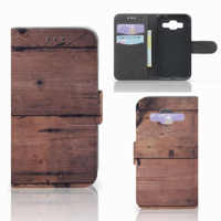 Samsung Galaxy Core Prime Book Style Case Old Wood - thumbnail
