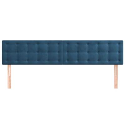 Hoofdborden 2 st 80x5x78/88 cm fluweel donkerblauw