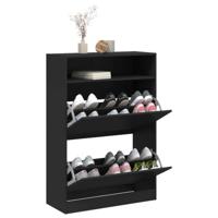 Schoenenkast met 2 klaplades 80x34x116 cm zwart - thumbnail