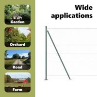 VidaXL Afrasteringspaal groen 10 x 1,4 m (36 mm gaas) staal en pvc - thumbnail