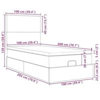 Ottoman bed met matrassen en LED's 100x200cm fluweel - thumbnail