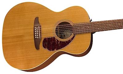 Fender Villager 12-String Aged Natural WN Tortoiseshell Pickguard 12-snarige elektrisch-akoestische westerngitaar met gigbag - thumbnail