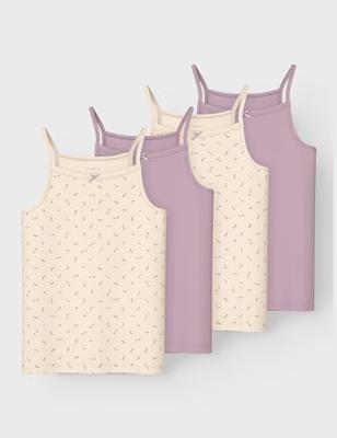 Name it 4-pak meisjes hemdjes - Buttercream - Multipack katoenen onderhemden kinderen - 116 - Top - Singlet - 116 - 116 - 116 - 116 - 116 - 116