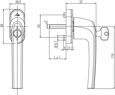 ROTO draaikiep raamkruk - Samba - afsluitbaar - EV1 32