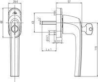 ROTO draaikiep raamkruk - Samba - afsluitbaar - EV1 32 - thumbnail