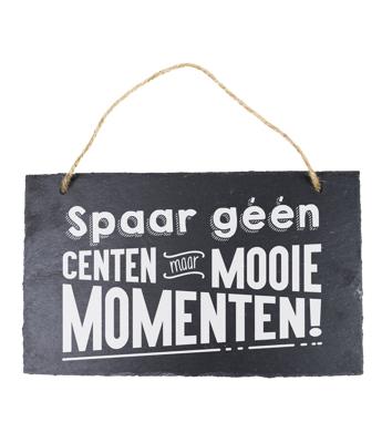 Leisteen Spaar geen centen maar mooie momenten!