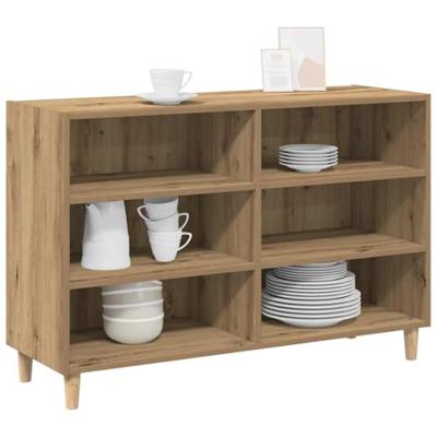 Dressoir 103,5x35x70 cm bewerkt hout artisanaal eikenkleurig