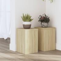 Plantenstandaards 2 st 20x20x30 cm bewerkt hout sonoma eiken - thumbnail
