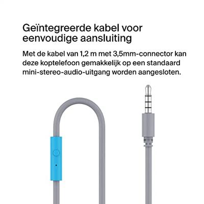 Belkin SoundForm Mini On Ear headset Kabel Blauw Volumebegrenzing Belkin SoundForm Mini On Ear headset Kabel Blauw Volumebegrenzing
