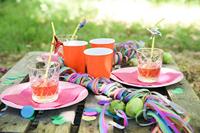 Oranje bekers 350 ml - 8 stuks - thumbnail