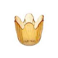 Waxinelichthouder tulp oranje Ø8xH8cm - thumbnail