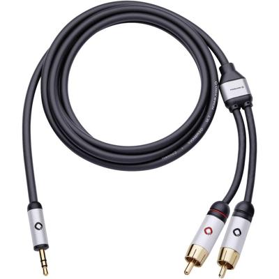 Oehlbach: i-Connect 3,5mm jackplug/2RCA - 3 meter - Zwart Oehlbach: i-Connect 3,5mm jackplug/2RCA - 3 meter - Zwart