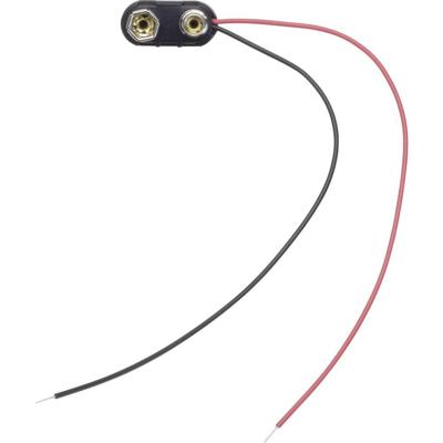 TRU COMPONENTS 18-0092 Batterijclip Aantal cellen: 1 9V (blok) Drukknopaansluiting (l x b x h) 24.5 x 11.8 x 7.3 mm