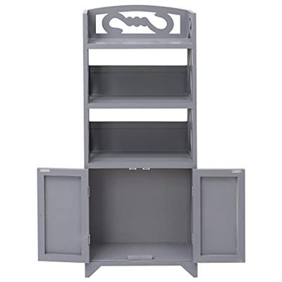 Badkamerkast 46x24x116 cm paulowniahout grijs Badkamerkast 46x24x116 cm paulowniahout grijs