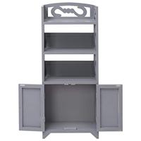 Badkamerkast 46x24x116 cm paulowniahout grijs - thumbnail