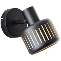 Brilliant Zwarte wandlampTyas zwart met goud - 99941/86 - thumbnail