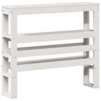Bedframe zonder matras massief grenenhout wit 140x190 cm - thumbnail