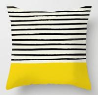 2 stuks 45x45cm geel gestreepte kussensloop geometrische gooien kussen kussensloop afdrukken Cushion kussen zaak slaapkamer Office grootte: 450 * 450 - thumbnail