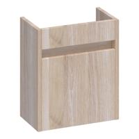 Brauer Adore Fonteinkast - 40 cm - met 1 Deur Greeploos Rechtsdraaiend - Lamellen Eiken Wit - thumbnail