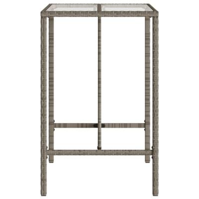 Tuinbartafel 70x70x110 cm poly rattan grijs