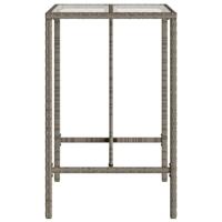 Tuinbartafel 70x70x110 cm poly rattan grijs - thumbnail