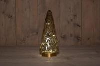 B.O.T. Tree Glass 13X28,5 cm Amber With Golden Base 10Led kerstverlichting Anna's Collection - Annas collection - thumbnail