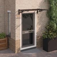 VidaXL Deurluifel 122x90 cm polycarbonaat zwart - thumbnail