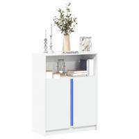 Dressoir met LED 77x34x100 cm bewerkt hout wit - thumbnail