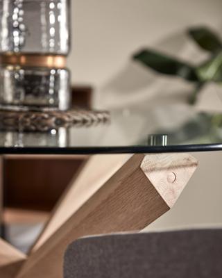 Kave Home Ronde Eettafel 'Lotus' Ø120cm, Glas