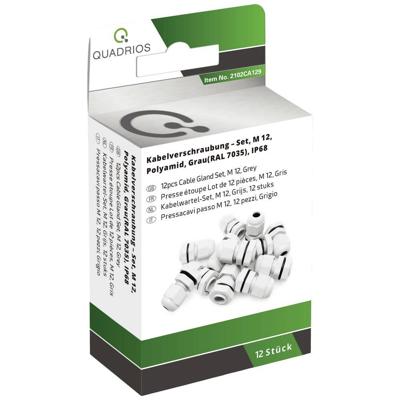 Quadrios 2102CA129 kabelschroefverbinding assortiment M12 PA66 lichtgrijs 1 set