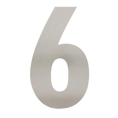 Intersteel Huisnummer 6 XXL hoogte 50 cm geborsteld RVS