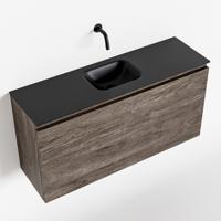 MONDIAZ OLAN 100cm toiletmeubel dark brown. LEX wastafel urban midden geen kraangat - thumbnail